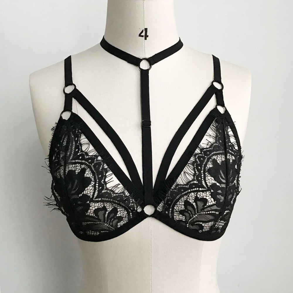 Hollow Cage Strappy Bra