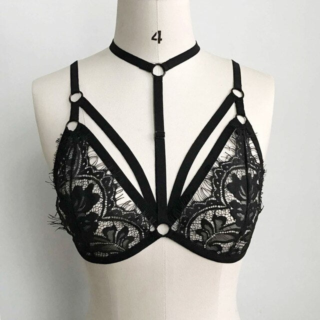 Hollow Cage Strappy Bra