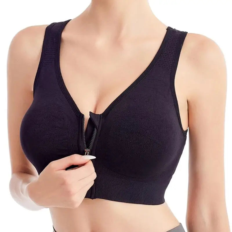 Front Zipper Sports Bra Women's