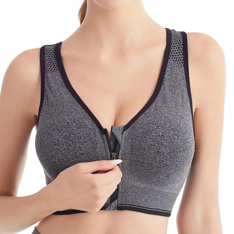 Front Zipper Sports Bra Women's