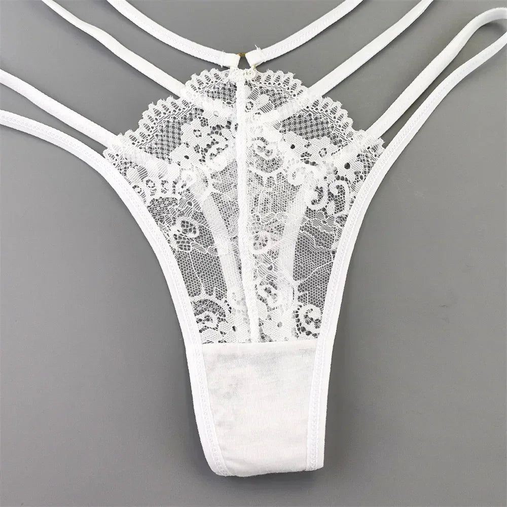 3 Pcs Lace Thin Strap Thong