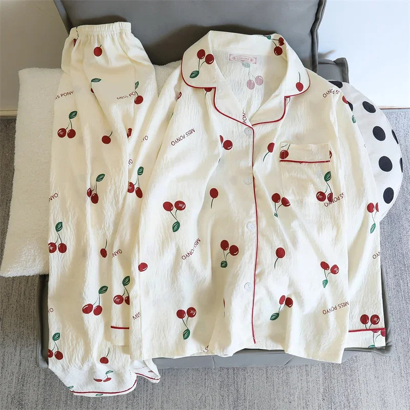 Cherries Print Two Pieces