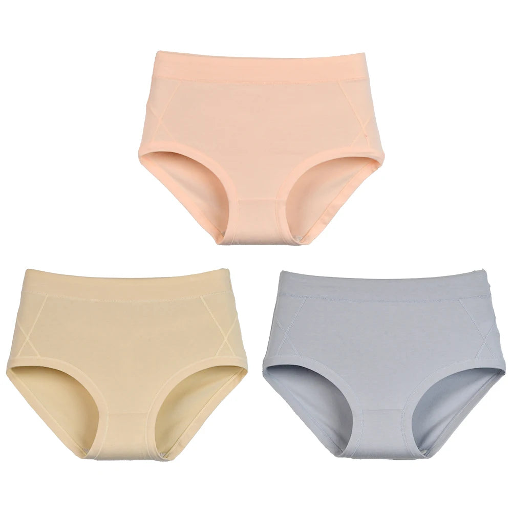 3Pcs Women's Cotton High Waist