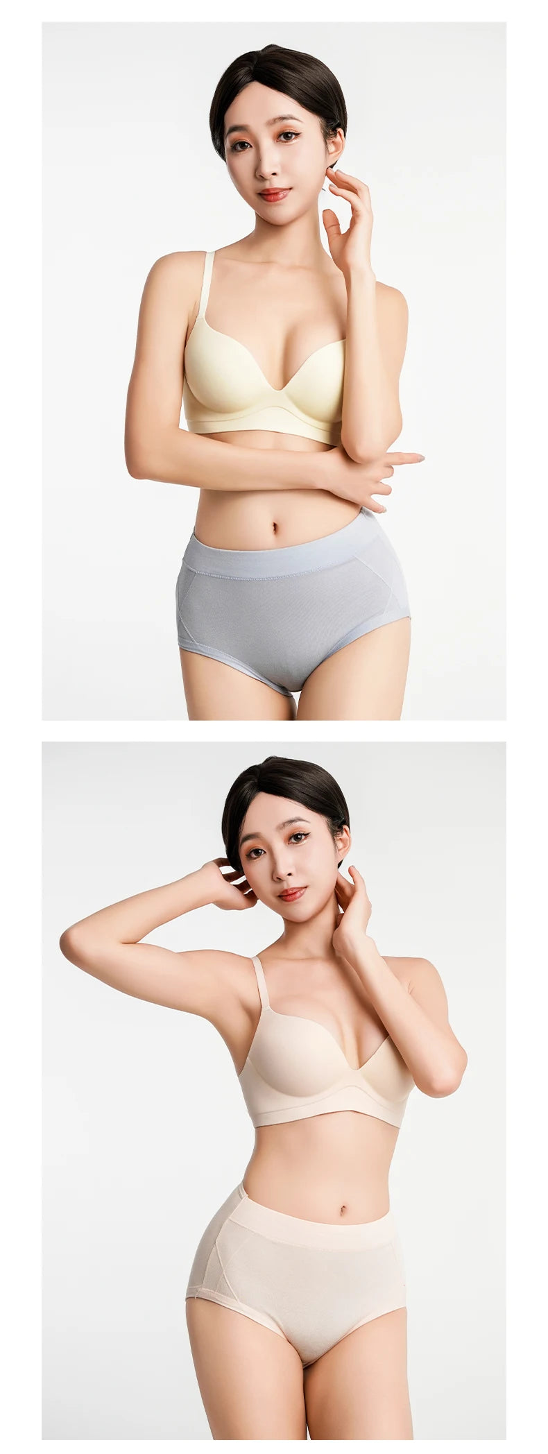 3Pcs Women's Cotton High Waist