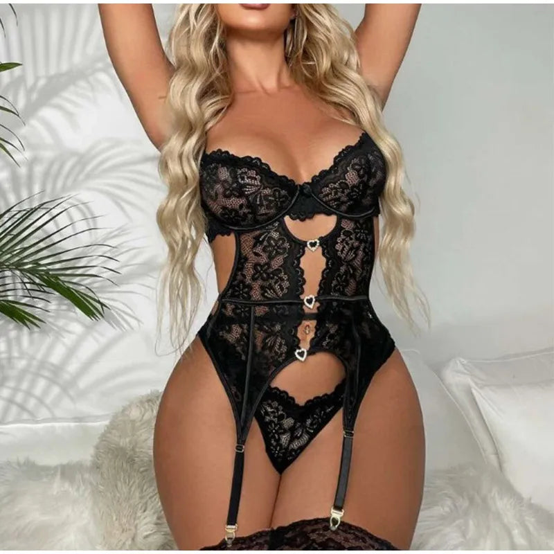Lace Sexy Lingerie Set Sheer