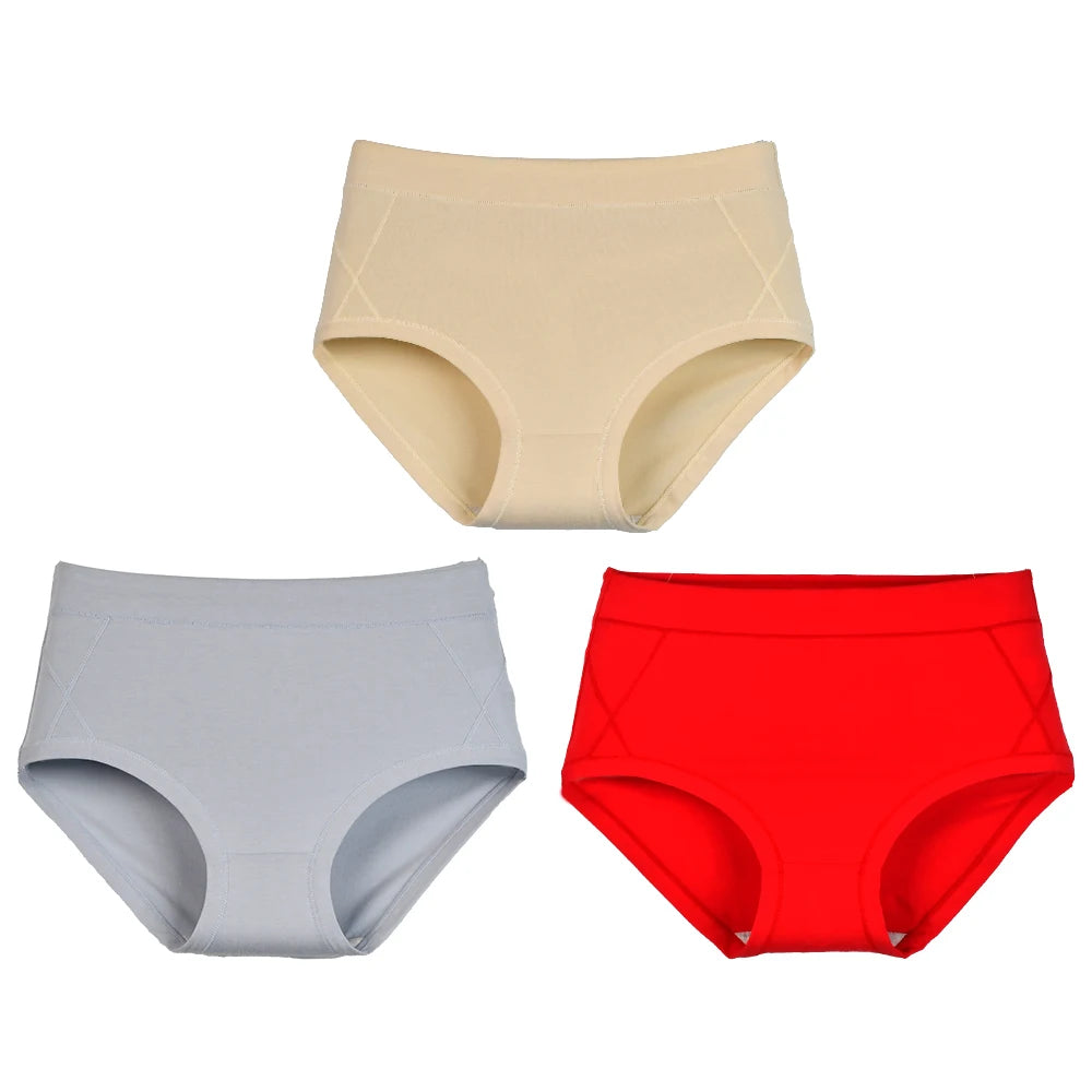 3Pcs Women's Cotton High Waist