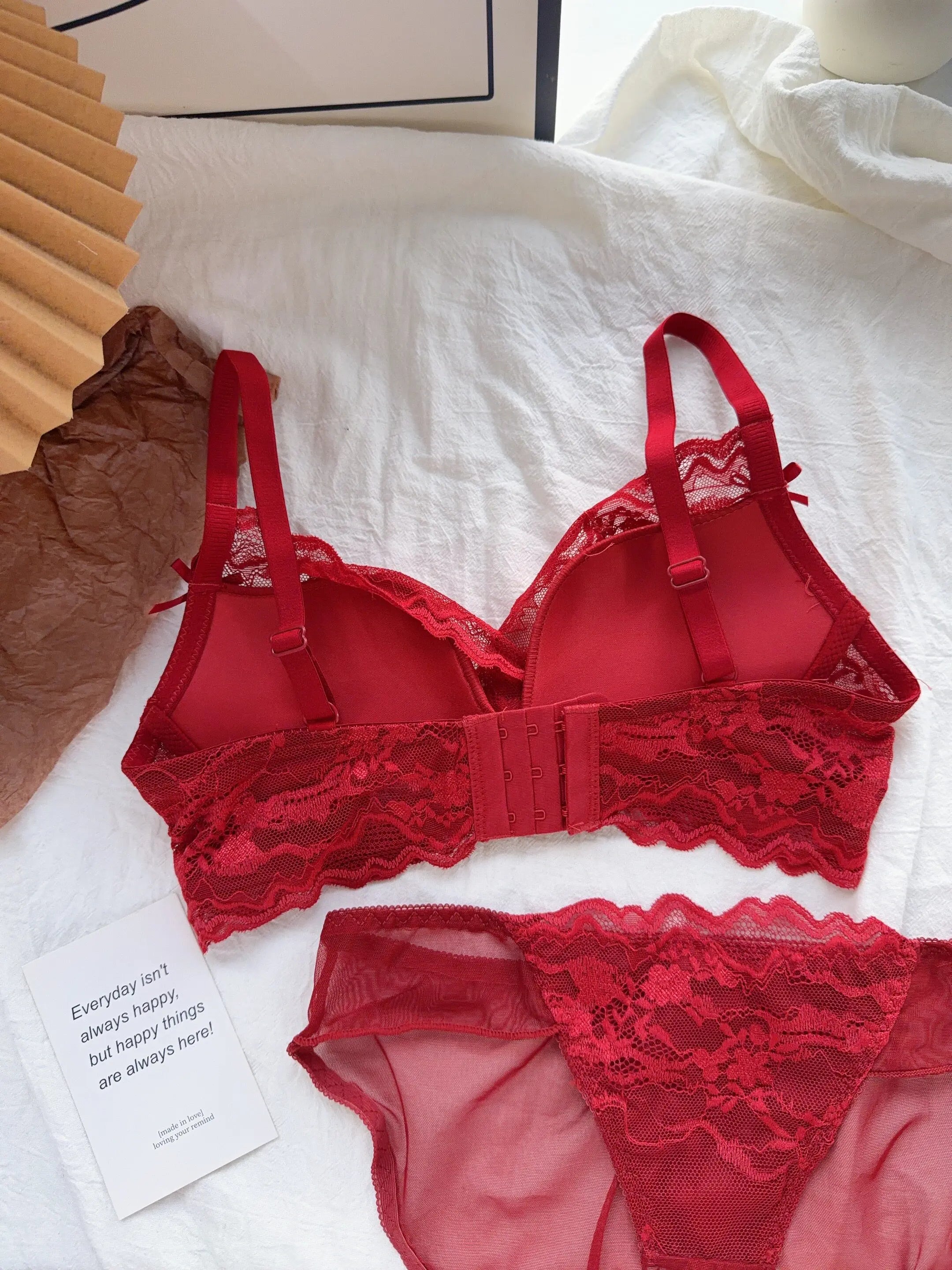Cute Red Bra and Panty Set