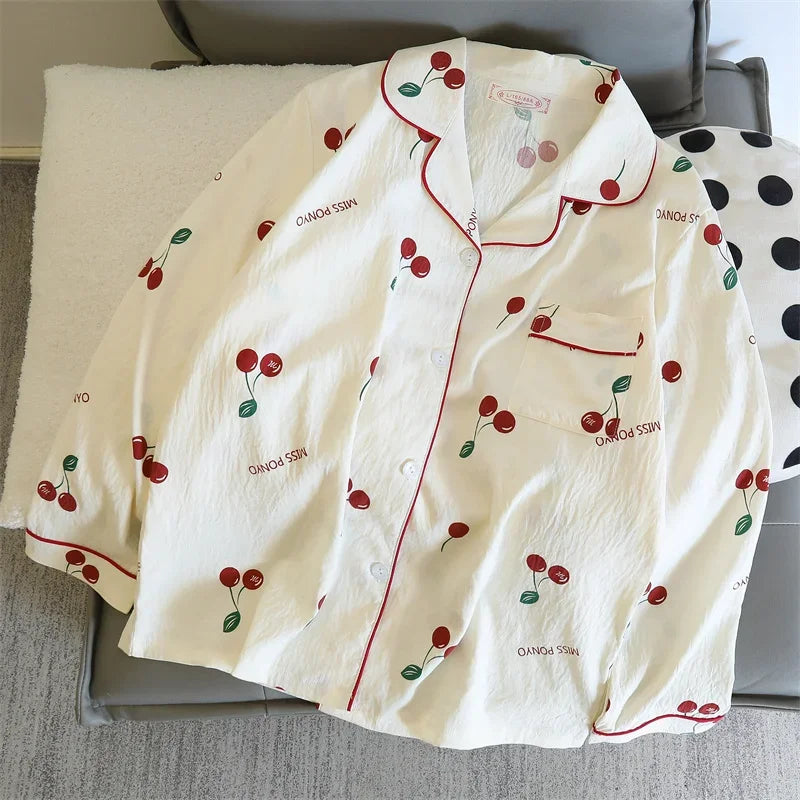 Cherries Print Two Pieces