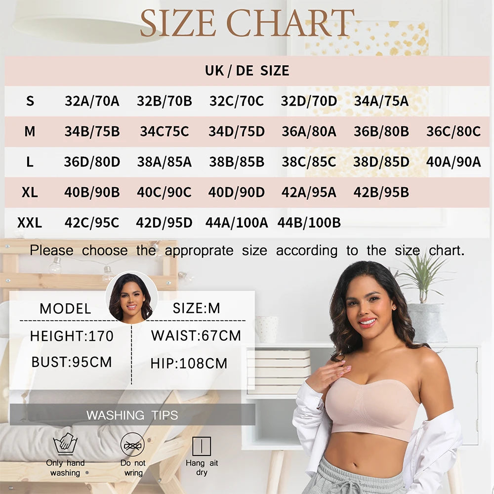 Strapless Invisible M-shaped Bra