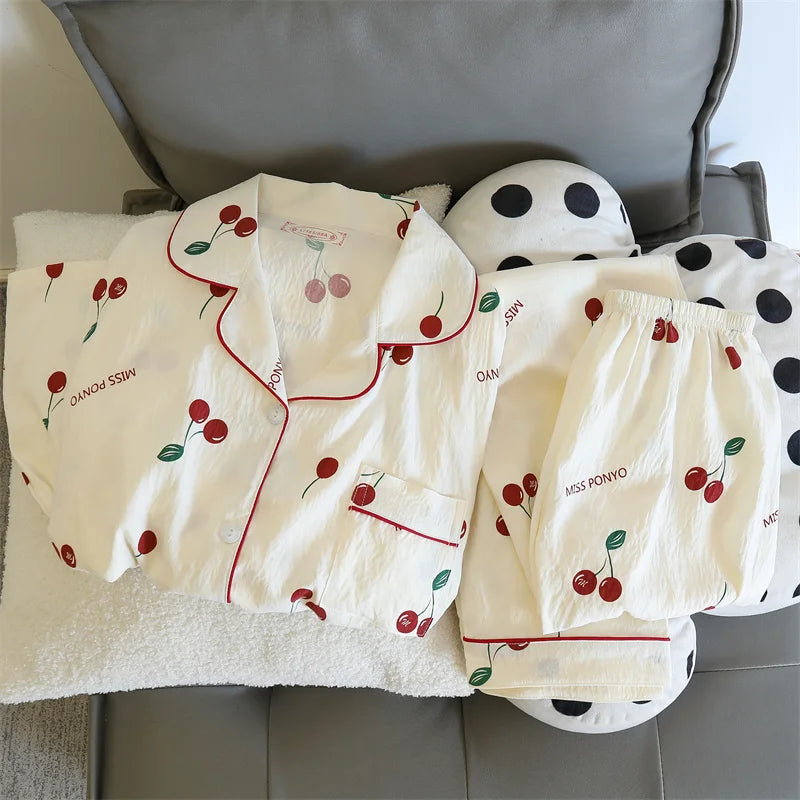 Cherries Print Two Pieces
