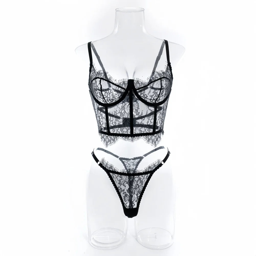 Krasapt Sexy Black Lace Lingerie