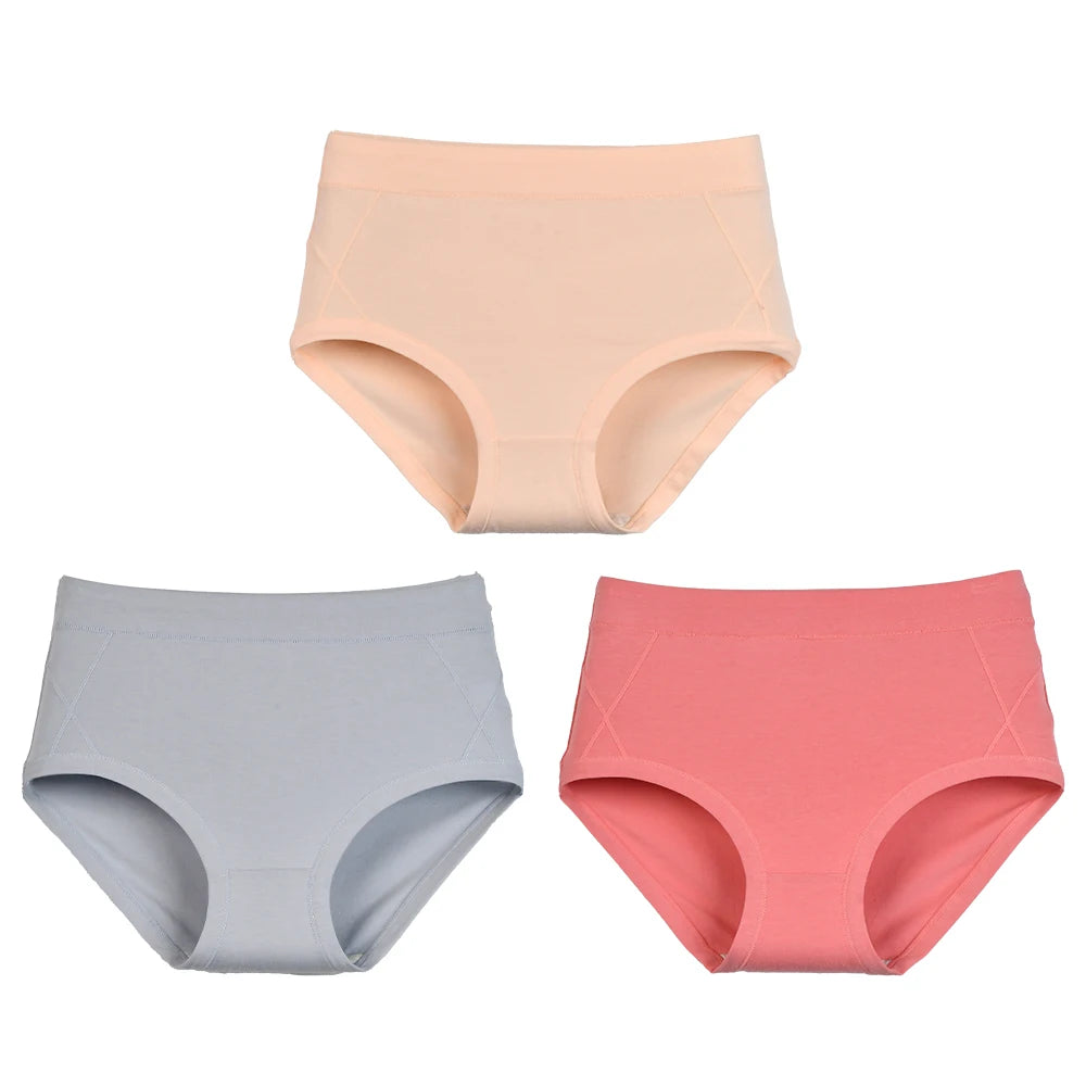 3Pcs Women's Cotton High Waist