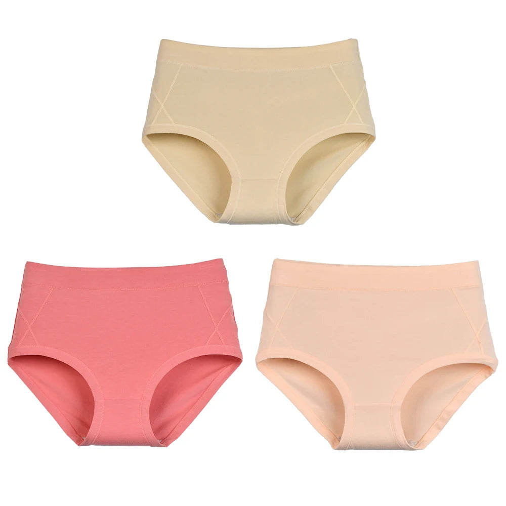 3Pcs Women's Cotton High Waist