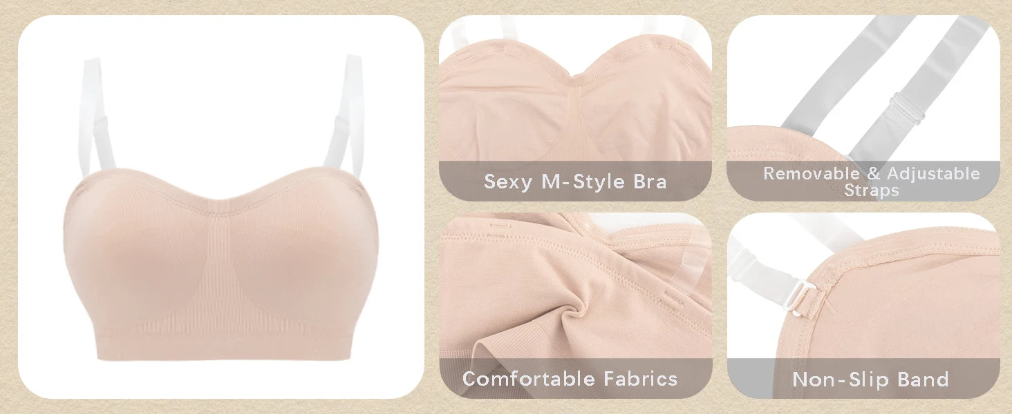 Strapless Invisible M-shaped Bra