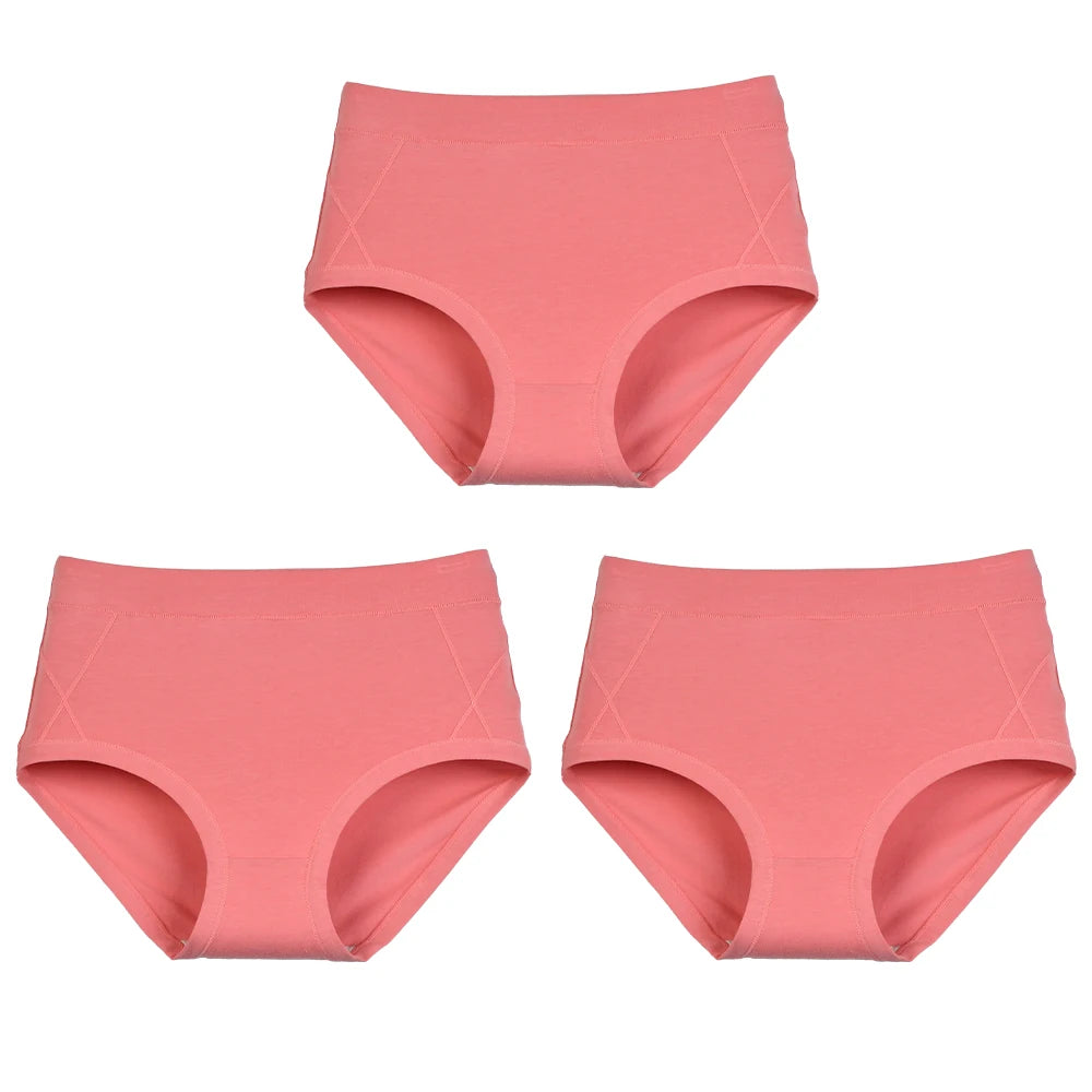 3Pcs Women's Cotton High Waist