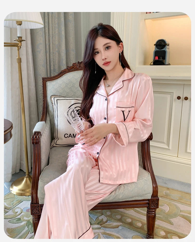 Women's Ice Silk Pajama Set
