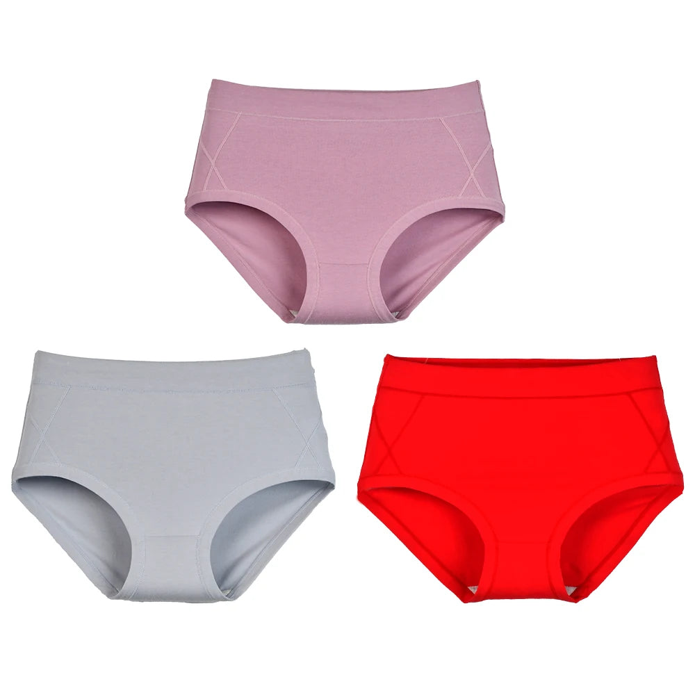 3Pcs Women's Cotton High Waist