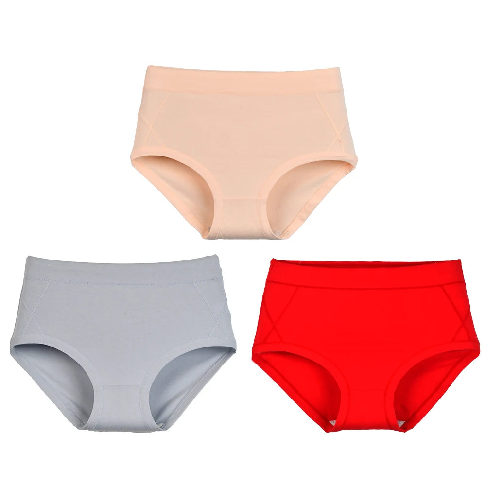 3Pcs Women's Cotton High Waist