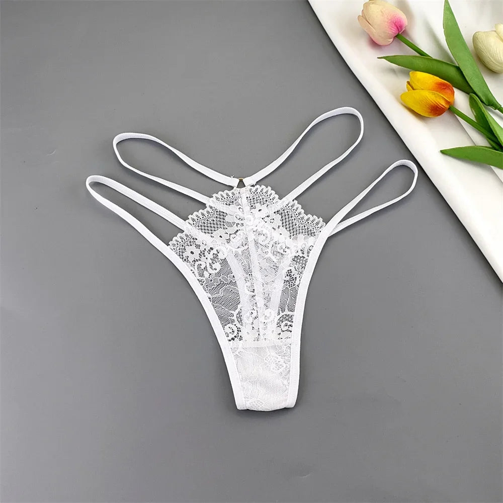 3 Pcs Lace Thin Strap Thong