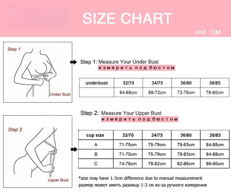 Wireless Push Up Bra A-C Cup