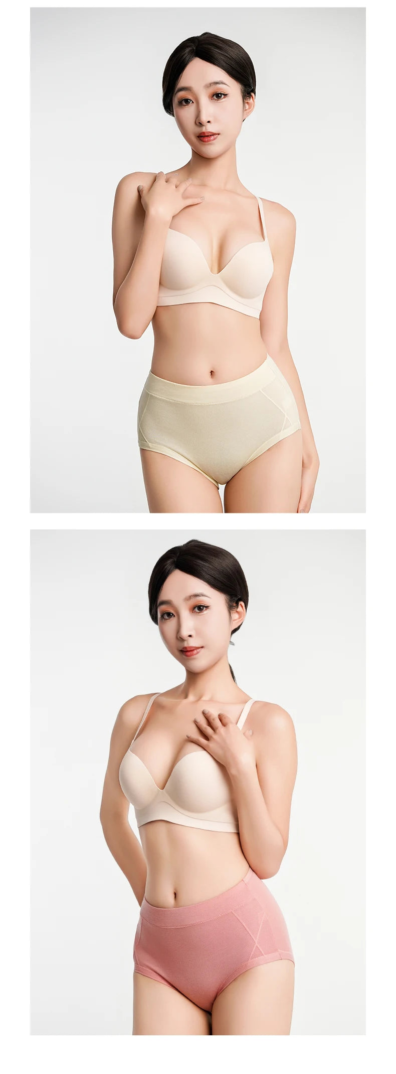 3Pcs Women's Cotton High Waist