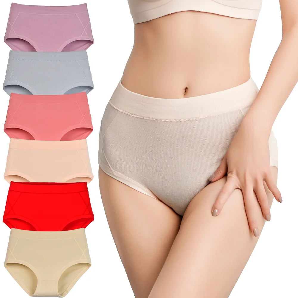 3Pcs Women's Cotton High Waist