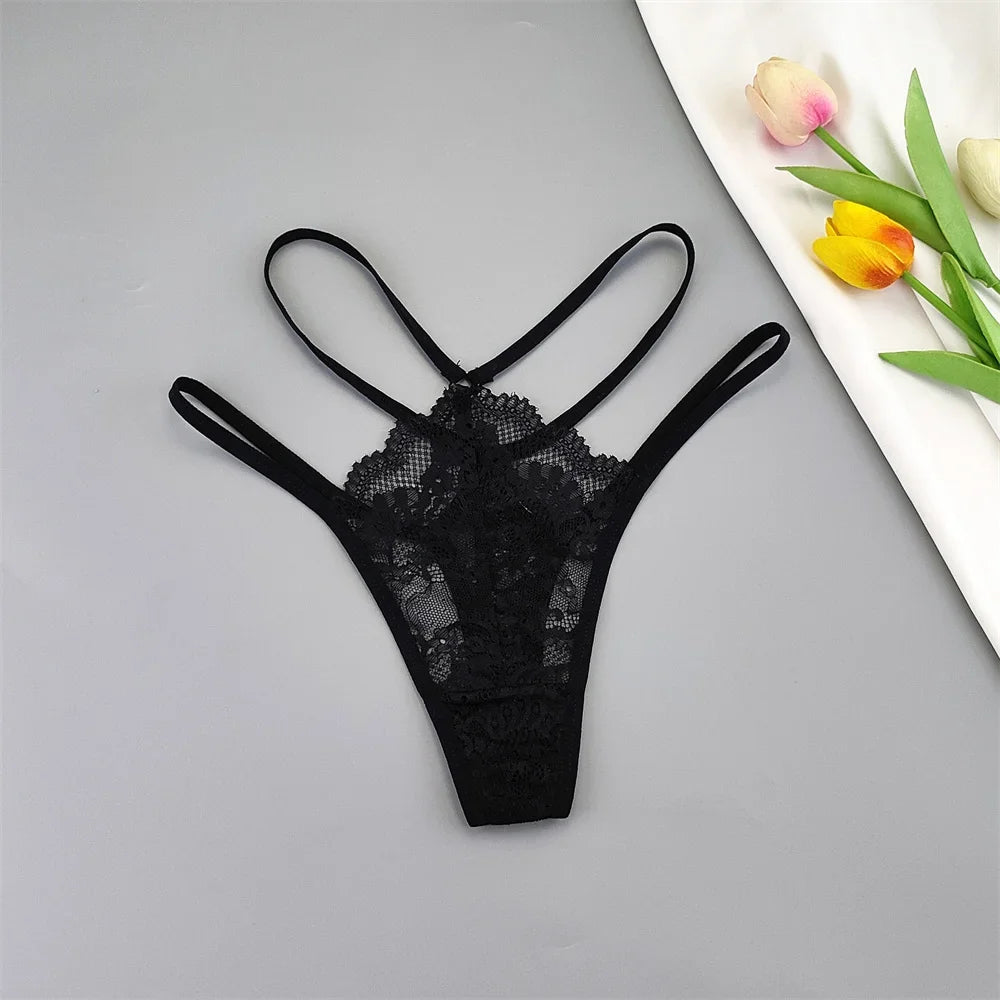 3 Pcs Lace Thin Strap Thong