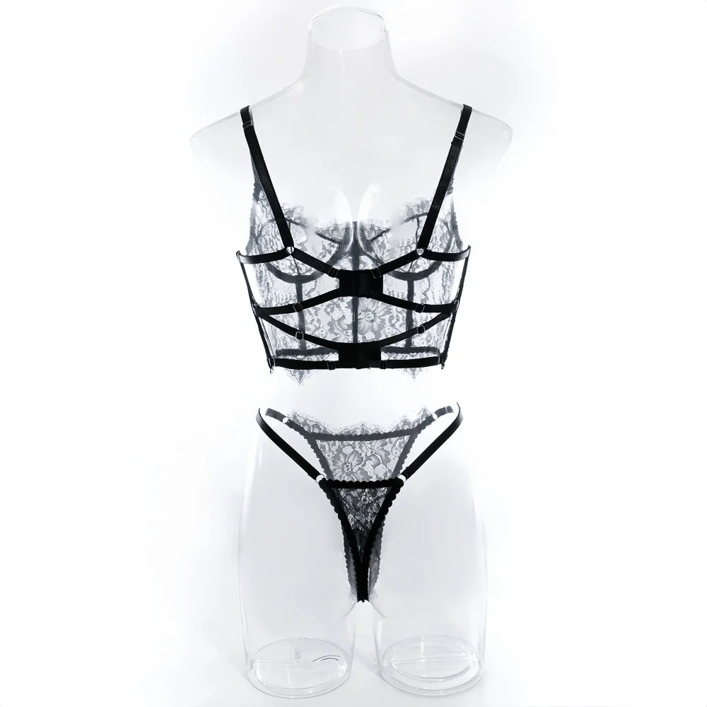 Krasapt Sexy Black Lace Lingerie