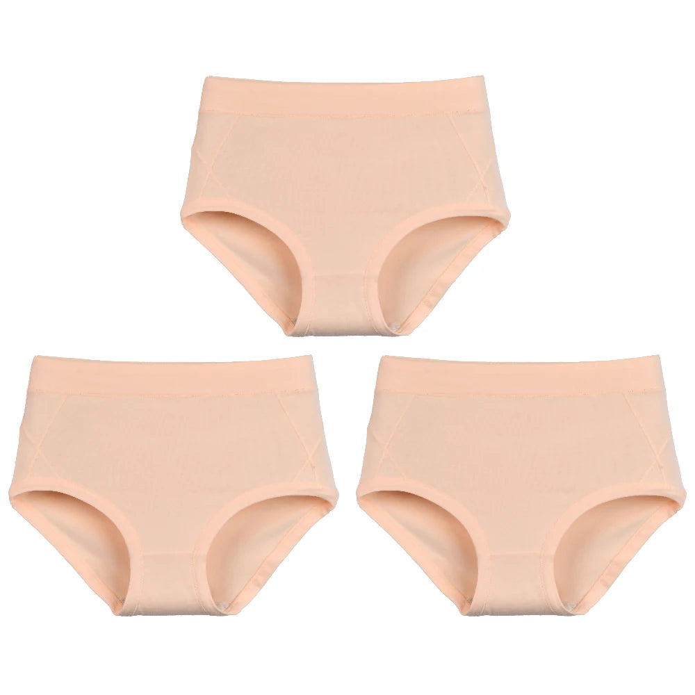 3Pcs Women's Cotton High Waist