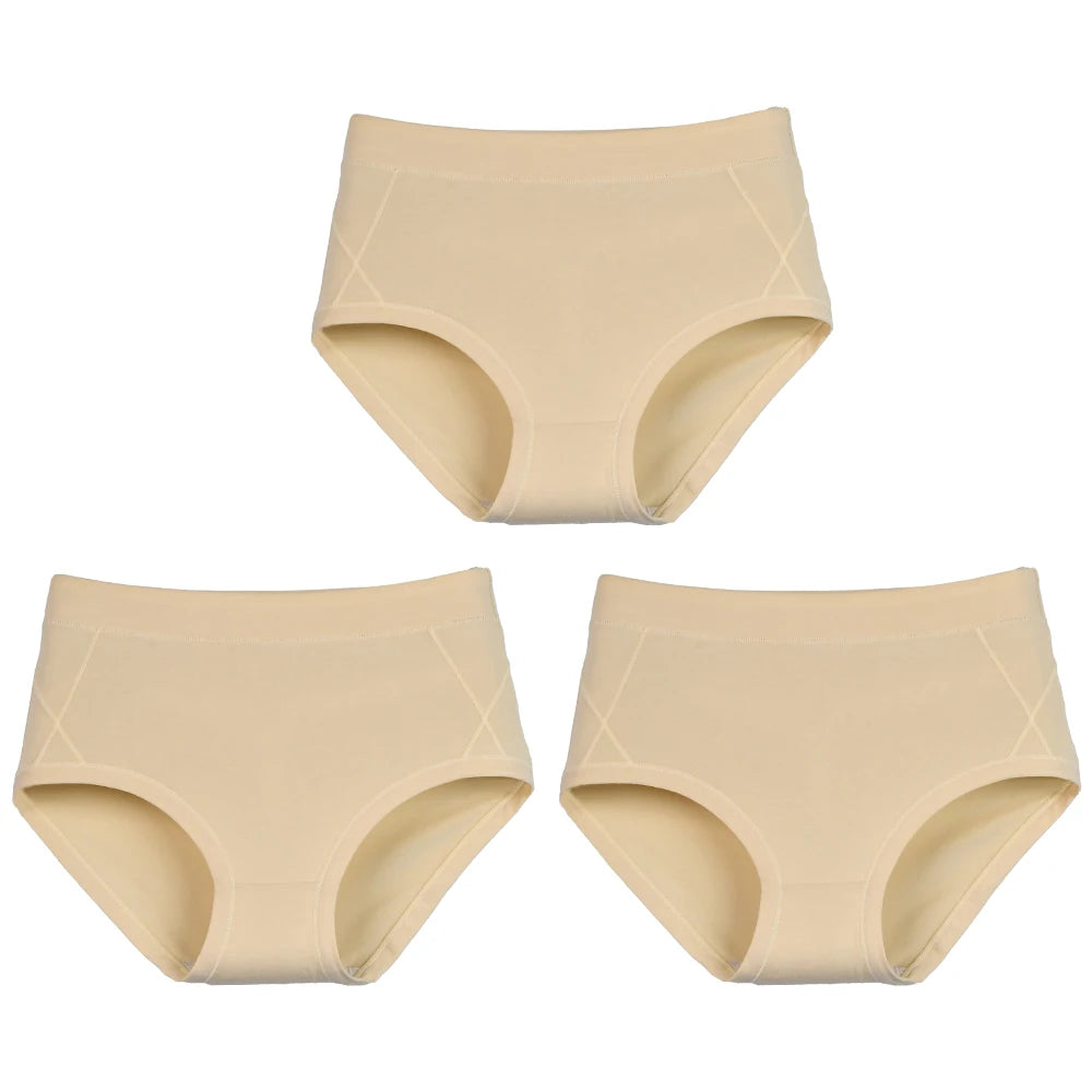 3Pcs Women's Cotton High Waist