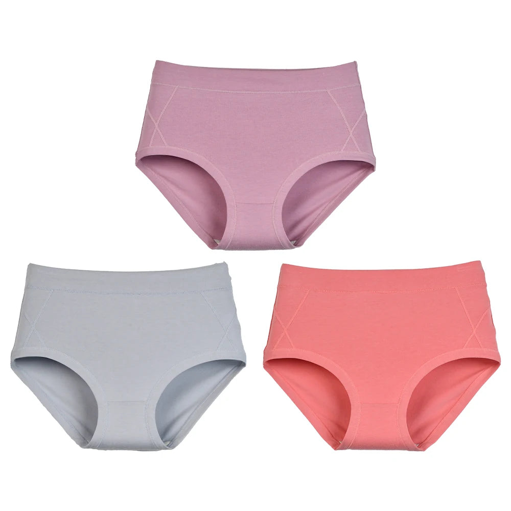 3Pcs Women's Cotton High Waist