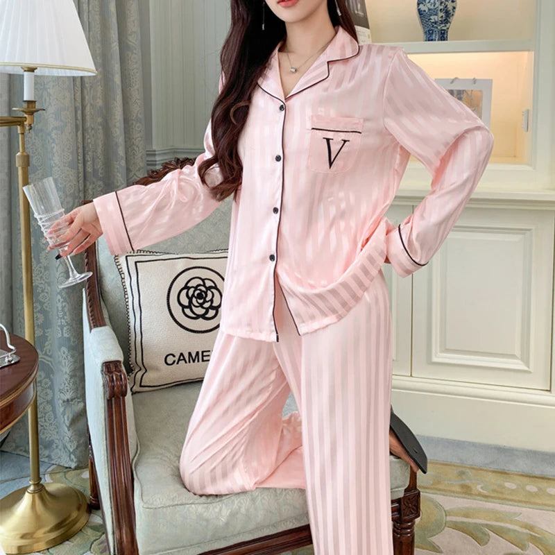 Women's Ice Silk Pajama Set