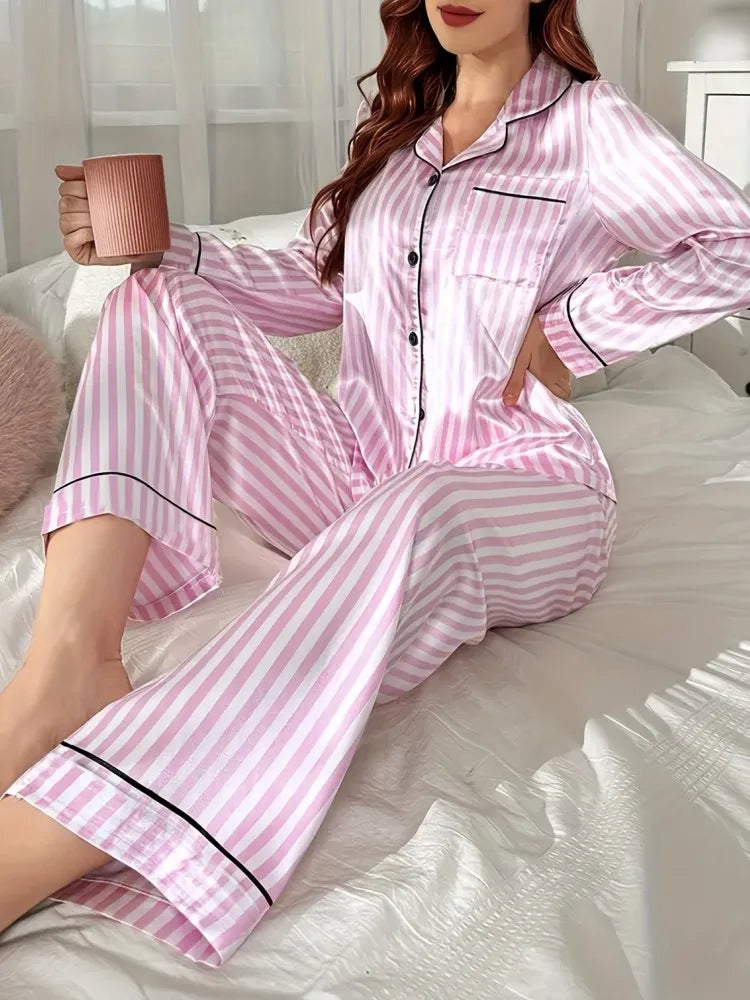 Autumn Winter Striped Pajamas