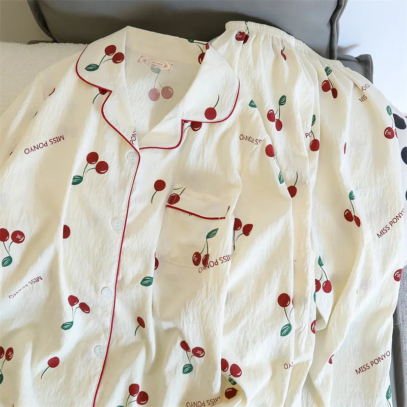 Cherries Print Two Pieces