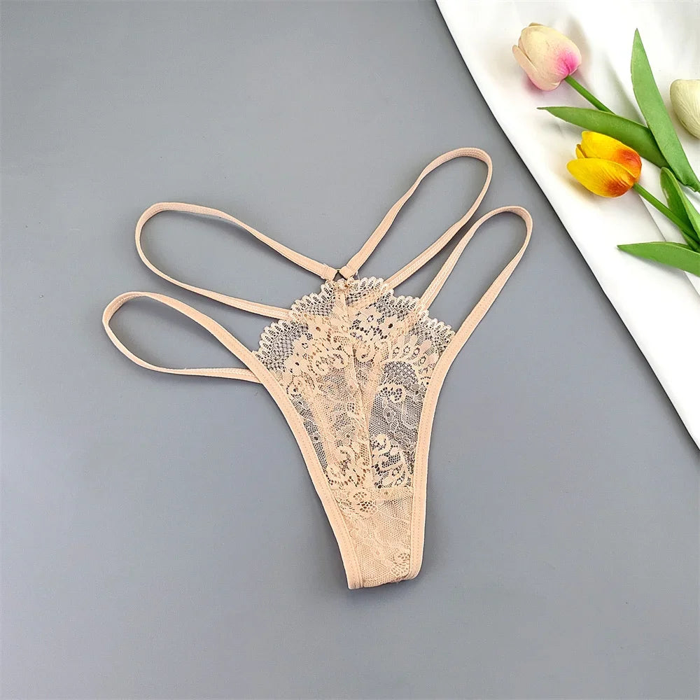 3 Pcs Lace Thin Strap Thong