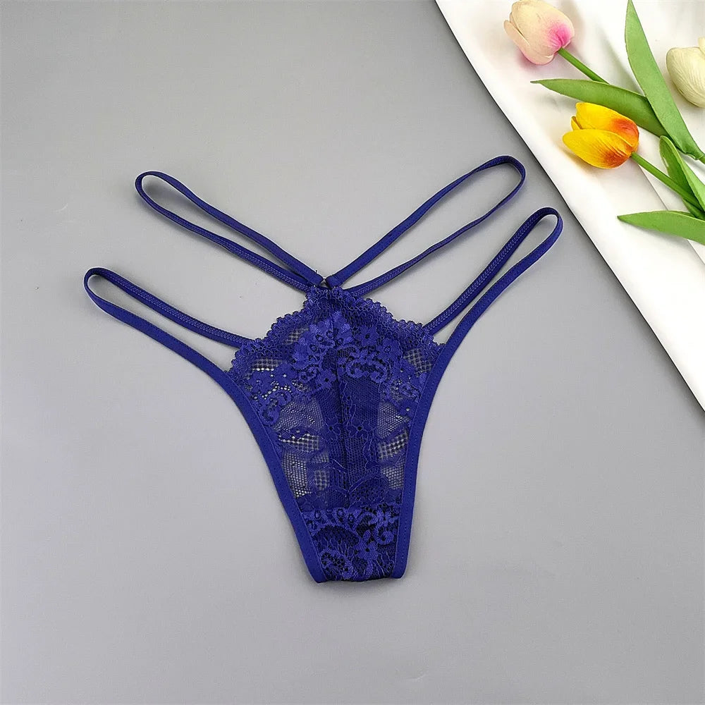 3 Pcs Lace Thin Strap Thong