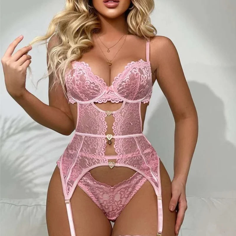 Lace Sexy Lingerie Set Sheer