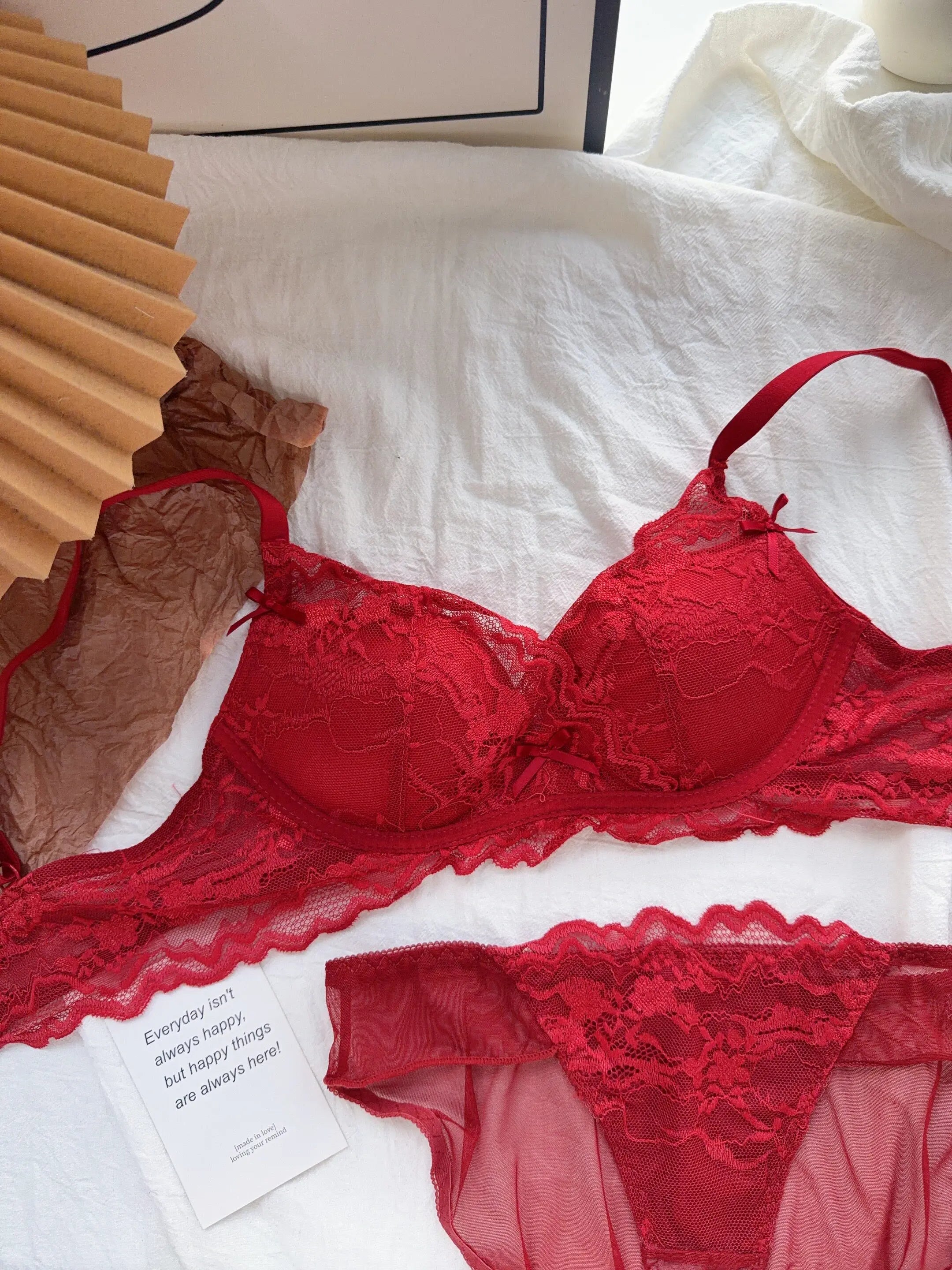 Cute Red Bra and Panty Set