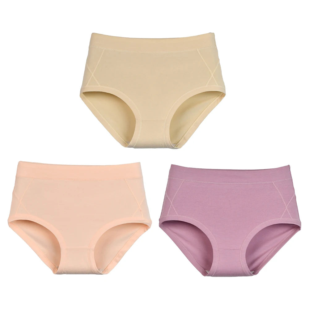 3Pcs Women's Cotton High Waist