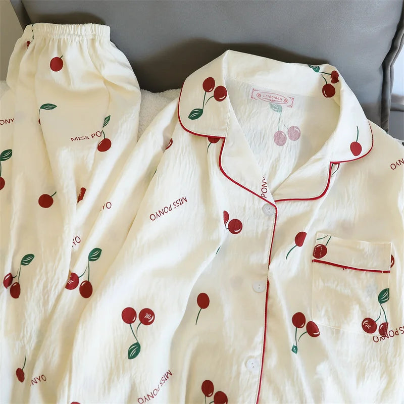 Cherries Print Two Pieces