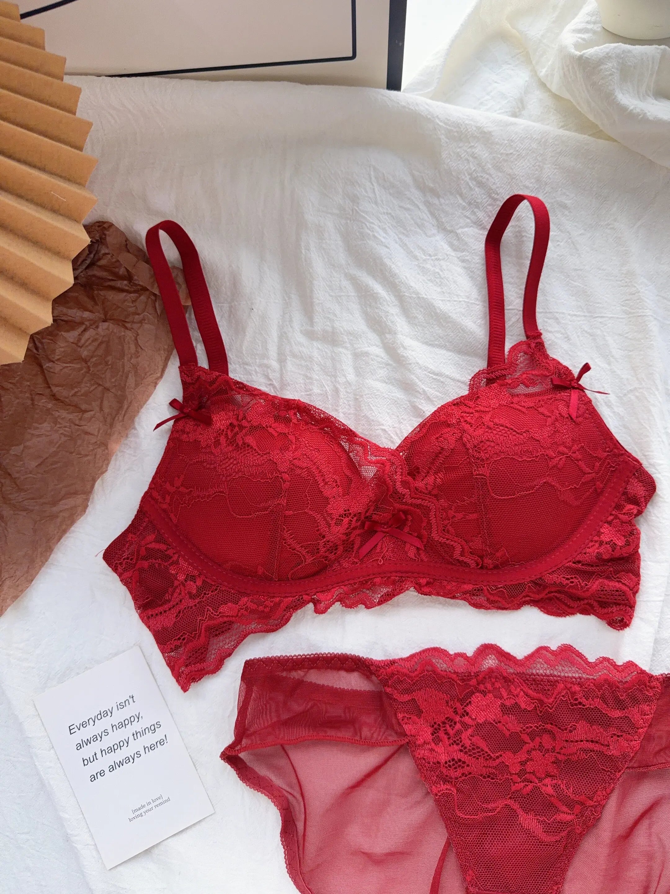 Cute Red Bra and Panty Set