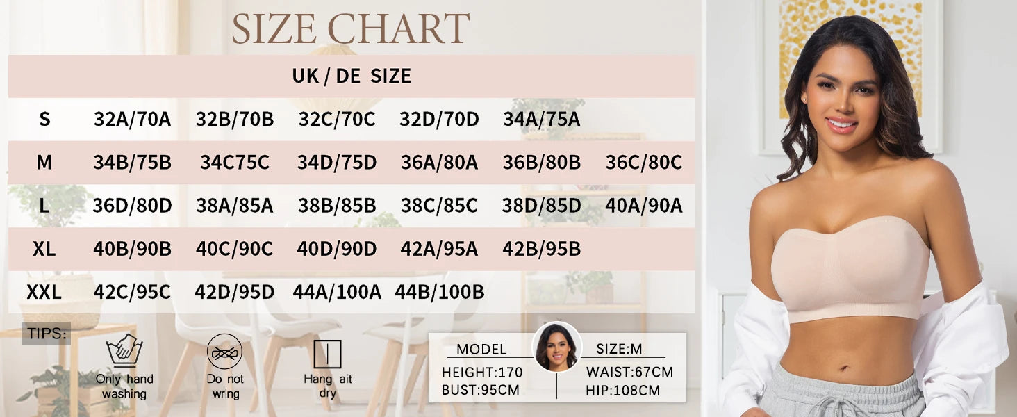 Strapless Invisible M-shaped Bra
