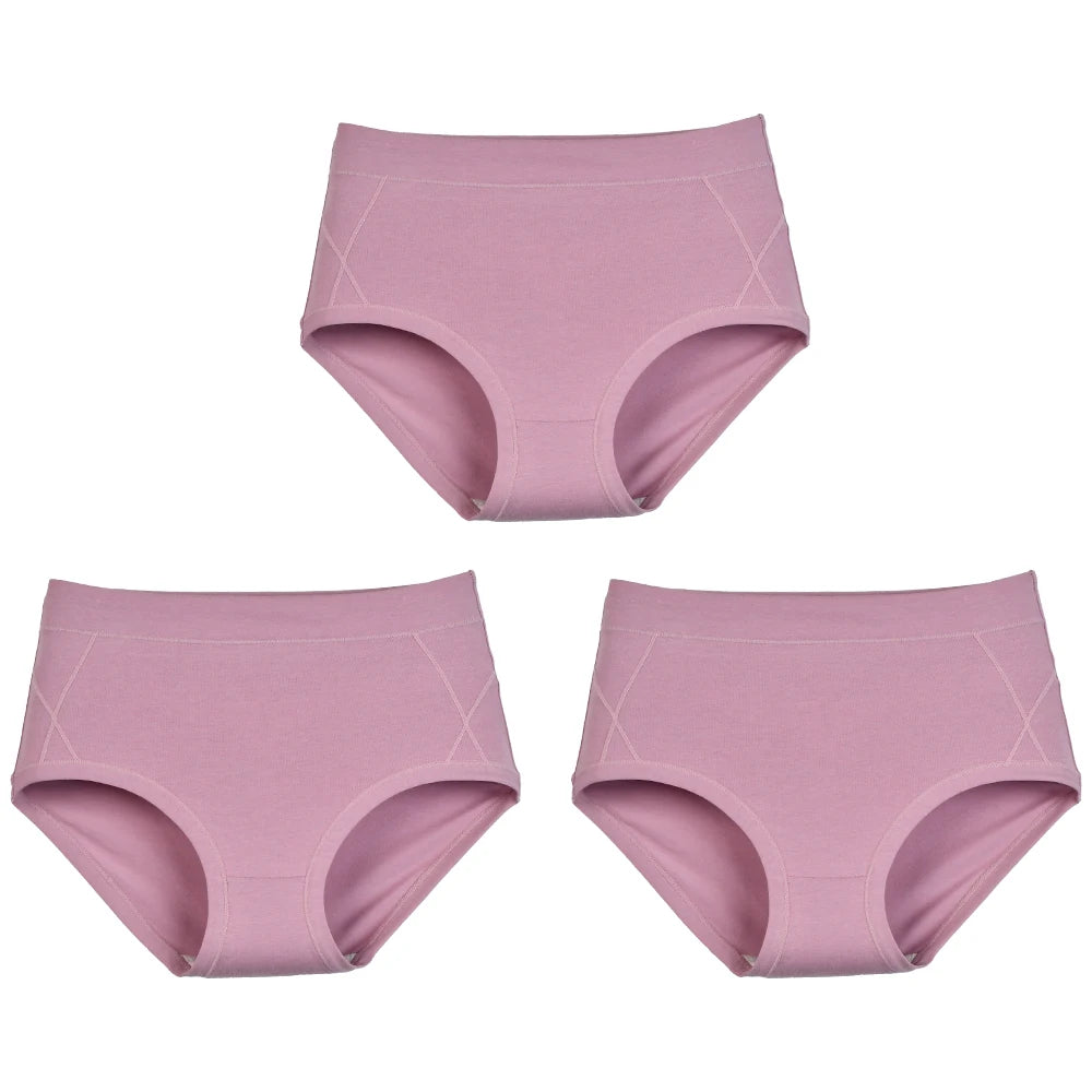 3Pcs Women's Cotton High Waist