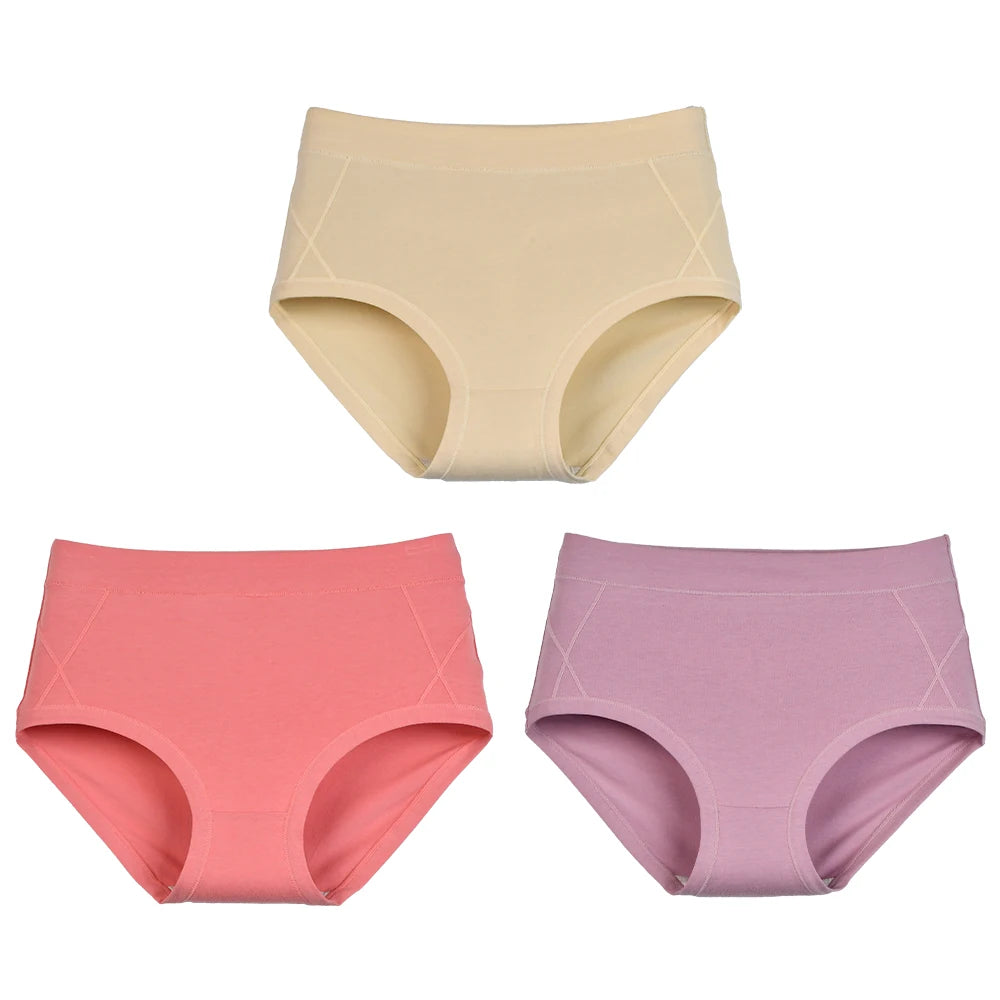 3Pcs Women's Cotton High Waist