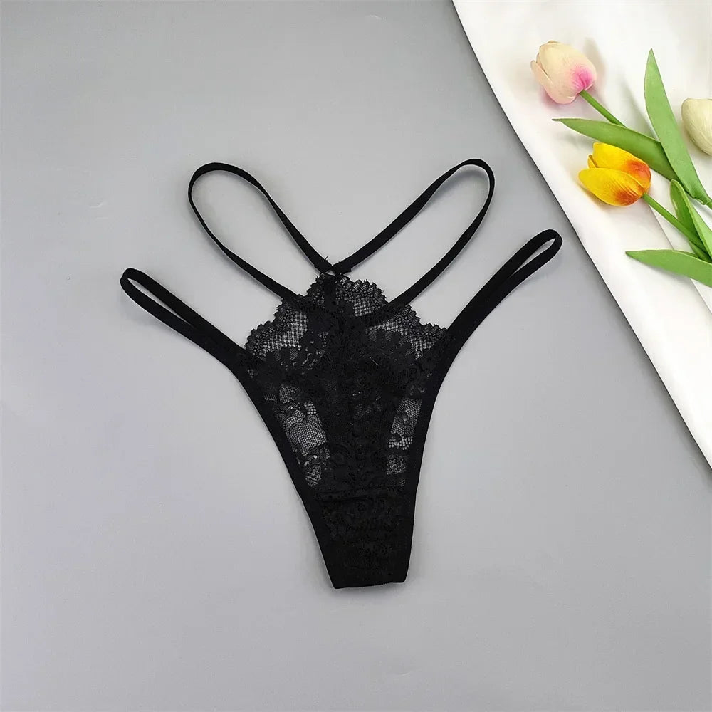 3 Pcs Lace Thin Strap Thong