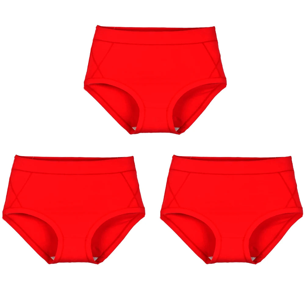 3Pcs Women's Cotton High Waist