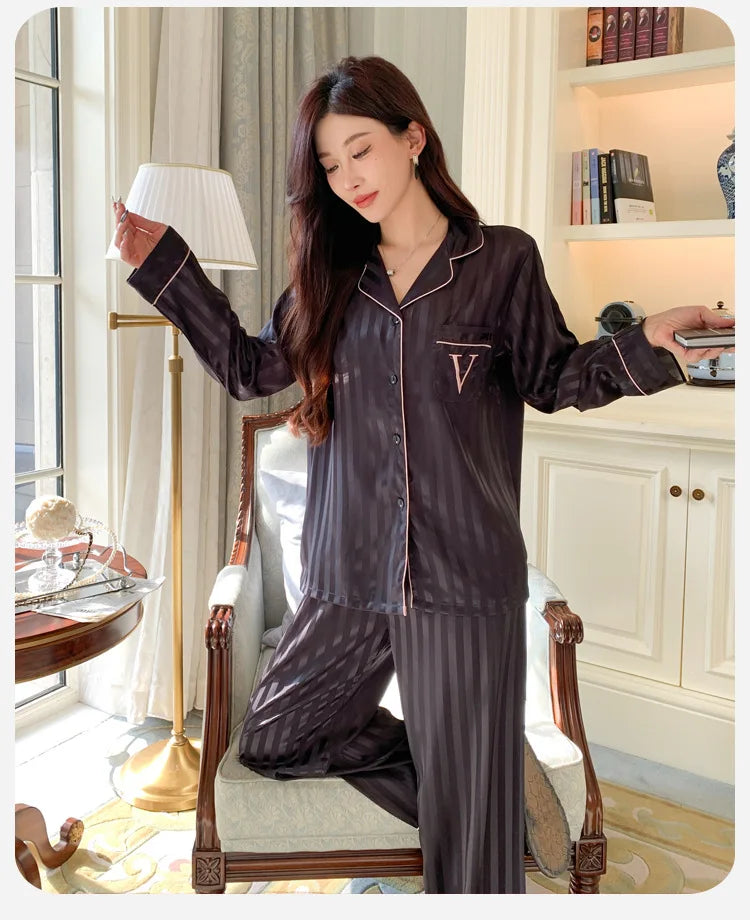Women's Ice Silk Pajama Set