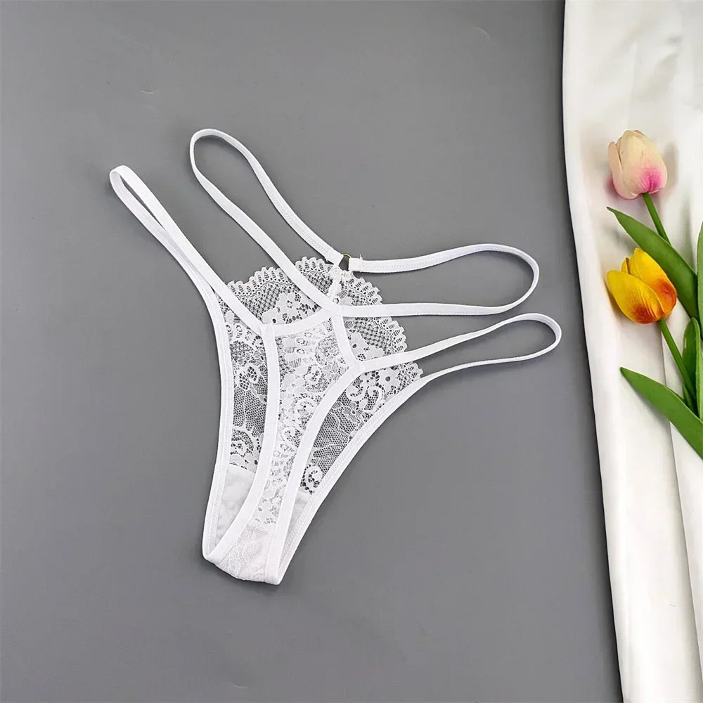 3 Pcs Lace Thin Strap Thong